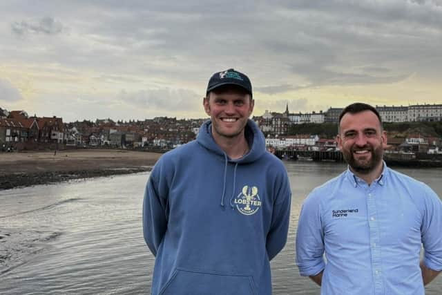 Joe Redfern, Manager of the Whitby Lobster Hatchery and James Simison, Head of Aquaculture at Sunderland Marine