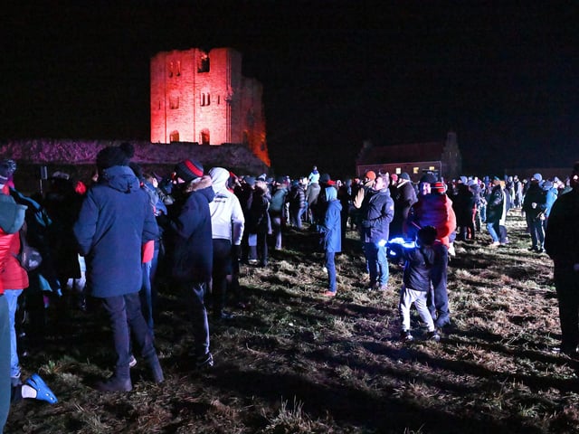 Crowds braved a cold night to watch the show