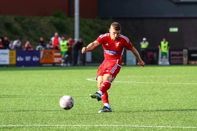 Alex Brown was named as the man of the match for Scarborough Athletic in their 0-0 draw at Buxton on Saturday. PHOTO BY ZACH FORSTER
