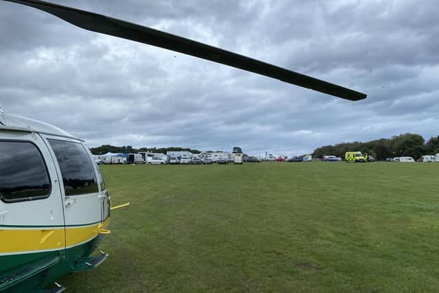 The Great North Air Ambulance Service was called out to Oliver's Mount in Scarborough.