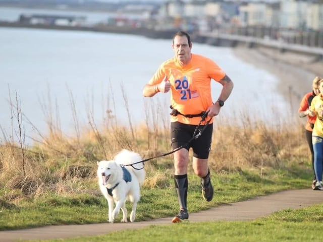 Here is Jasper enjoying the Sewerby parkrun.