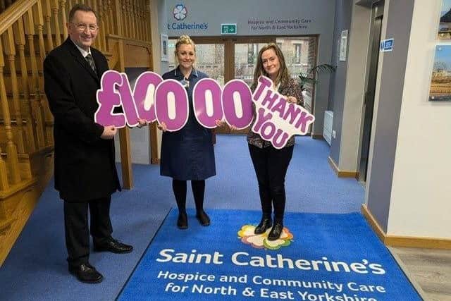 Jonathan Spalding with the team at Saint Catherine's Hospice.