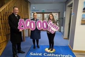 Jonathan Spalding with the team at Saint Catherine's Hospice.
