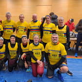 The Scarborough Athletic Club runners line up before the York Brass monkey Half Marathon