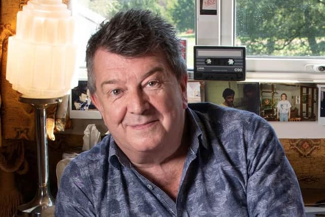 Sunday Times Fame & Fortune. Broadcaster and writer Stuart Maconie in his “man cave” at his home in Birmingham. 