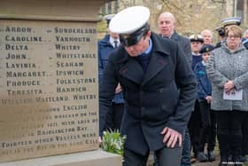 Paying respects at the Great Gale service. Photo courtesy of RNLI/Mike Milner