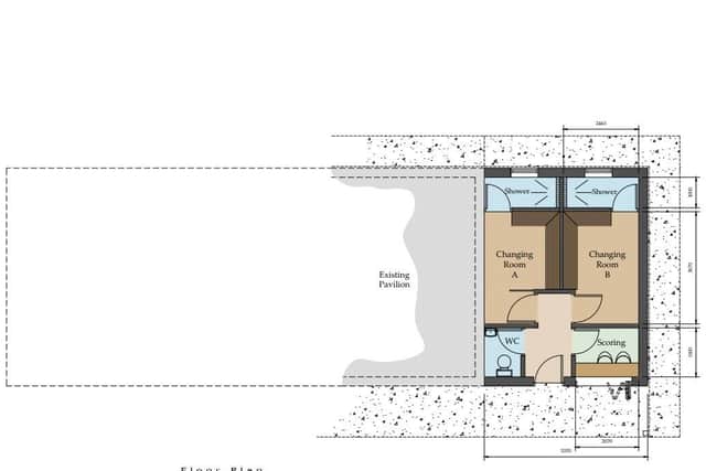 Layout of extension at Wykeham Cricket Club.