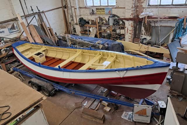The coble Gratitude is almost ready to go back to the harbour. Photos: Paul L Arro