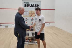 Ben Squires, pictured at a squash competition, made a winning start to the York and District Racquetball League season with Scarborough.
