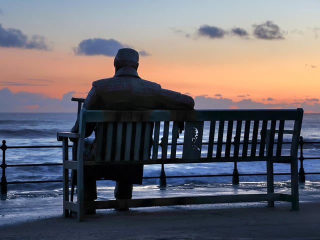 Freddie Gilroy enjoys the North Bay sunrise, by Beverley Senturk.