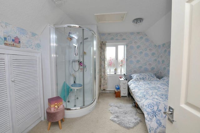 One bedroom within the property has its own shower cubicle.