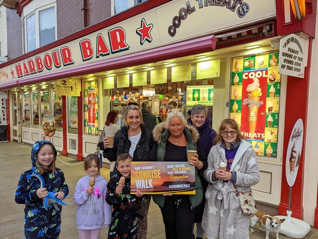 Free refreshments - including early morning ice creams - courtesy of Harbour Bar.