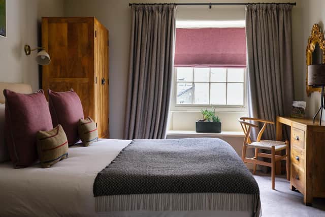 'Rosehip' in L'Enclume House, a spacious first floor bedroom with large bay window overlooking the pretty Cartmel shops. Image: L'Enclume