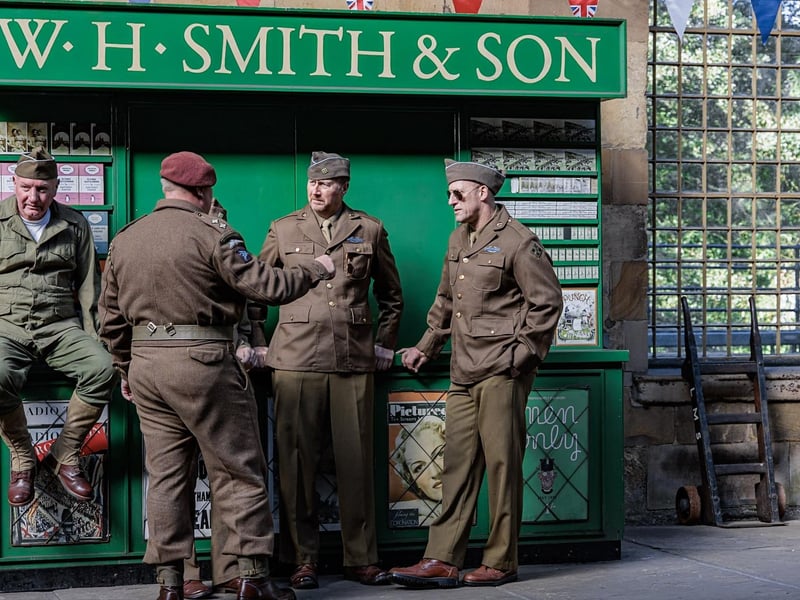 Soldiers at the WH Smith stand.
picture: Tim Bruce