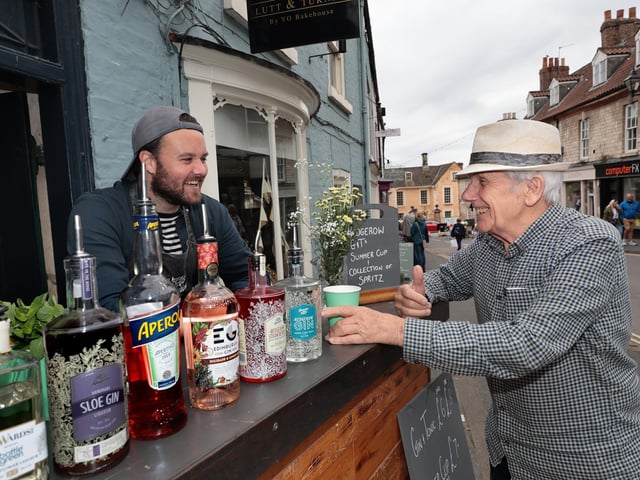 Trying out some of the refreshments.picture: Richard Ponter, Visit Malton CIC