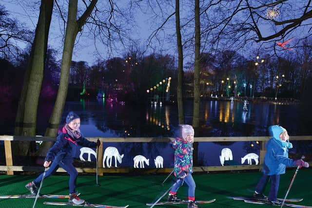 Youngsters having festive ski fun at Stockeld Park