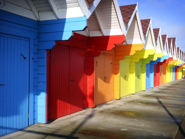 Scarborough's bright and multi-coloured North Bay chalets in 2011.