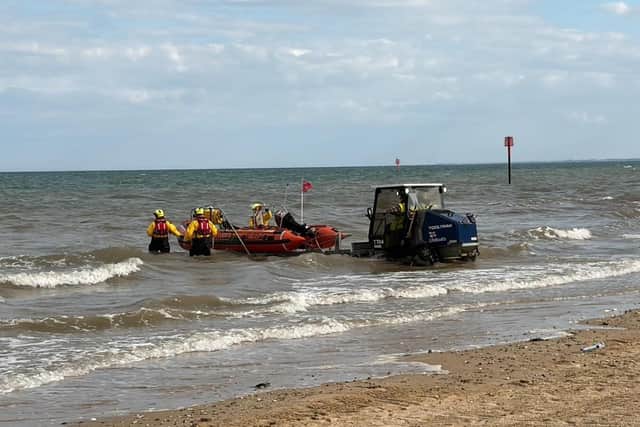 Ian Sandy captures the launch of Bridlington's inshore lifeboat.