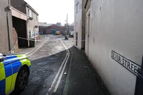 Crime scene at Scarborough's Silver Street. picture: Richard Ponter