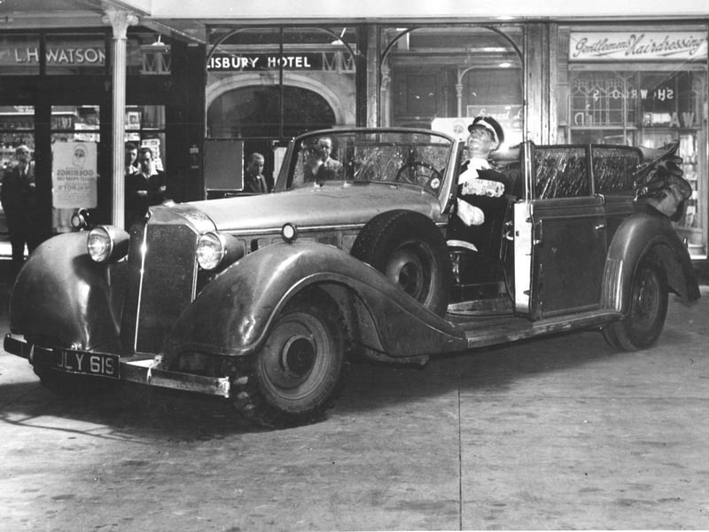 Hermann Goering's car in Walrow's Showroom, Huntriss Row. (Year unknown)