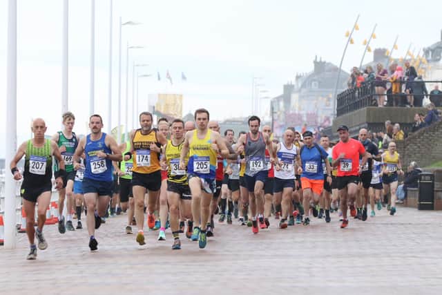 Action from the 2023 Athletes Bridlington Road Runners 13.5-mile Multi Terrain Race