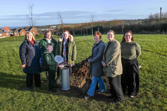 The time capsule is buried at Whitby's Abbey View development.