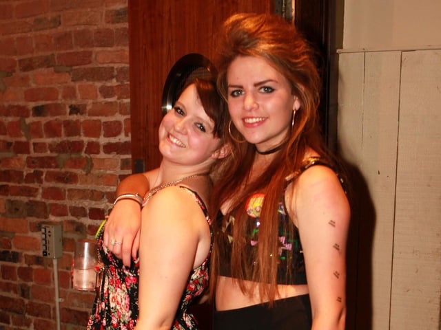 Amy and Lucy looking glamorous in the Barbican