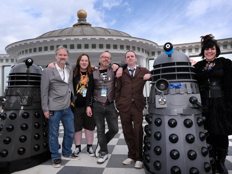 The organisers, Steve Monkman, Simon Heaton, Steve Dickinson, Chris Taylor and Mel Dickinson, welcome other worldy guests.