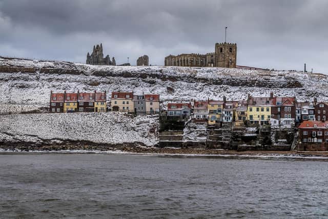 A yellow weather warning is in place for snow and ice in Whitby and the North York Moors.