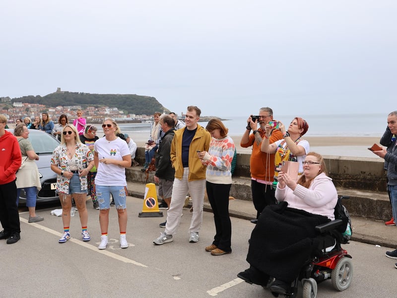 People gather to listen to Ru Paul's Drag Race star Cheryl Hole as she chats to the audience