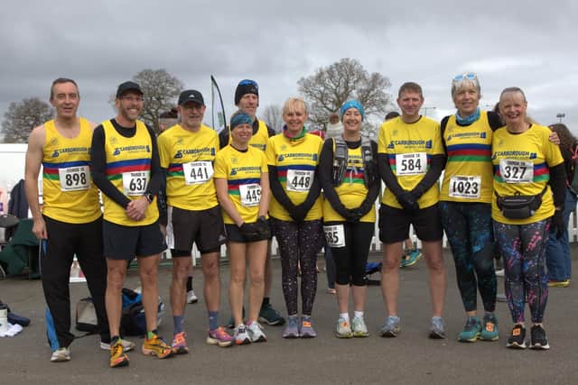 The Scarborough Athletic Club runners line up at the Thirsk 10 on Sunday March 16.