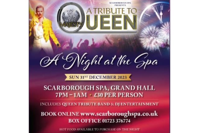 Majesty – A Tribute to Queen “A Night at the Spa” is set to take place at Scarborough Spa on December 31. The evening will feature the excellent Queen tribute band, Majesty, playing all the classics as well as a DJ to keep the party rocking through till Big Ben strikes and beyond. Hot food will be available to purchase on the night.