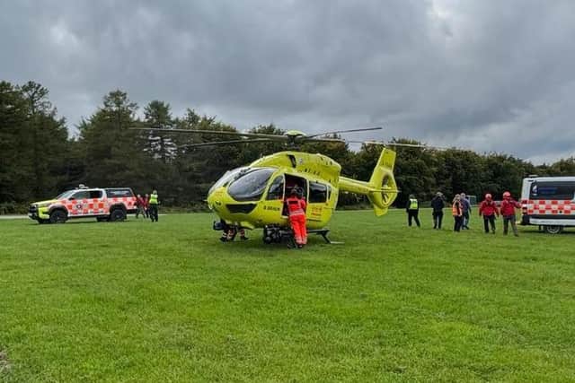 The waiting air ambulance.