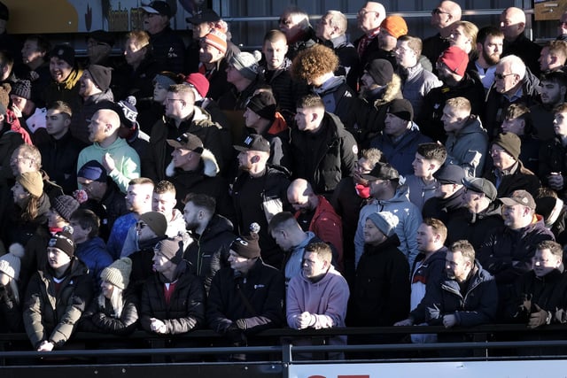 A sell-out crowd take in the action at Scarborough Athletic's 5-2 loss at home to Darlington