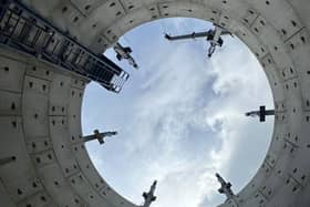 View from the bottom of a storage tank.