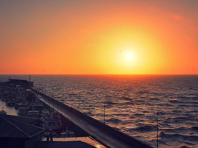 A richly coloured sunrise over Bridlington