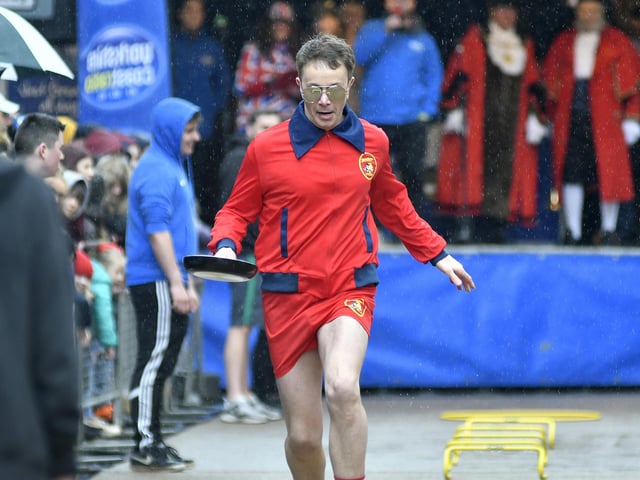 Boyes's Chris Golder shows off his Baywatch pancake skills