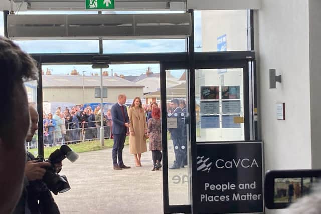 A crowd of wellwishers greeted the Royal party