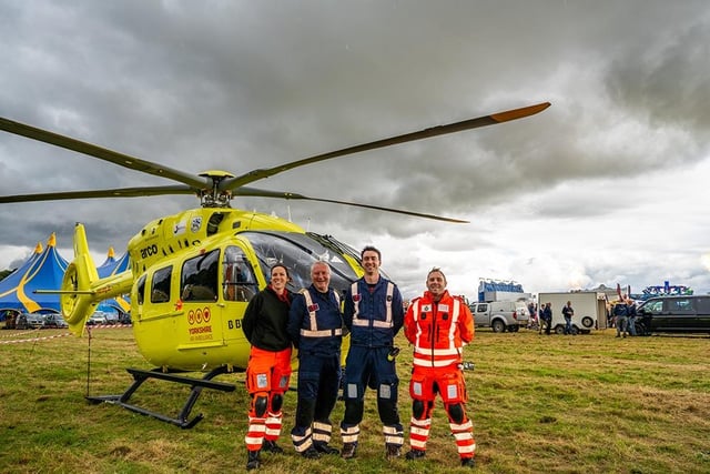 Yorkshire Air Ambulance ready to give a hand if necessary.