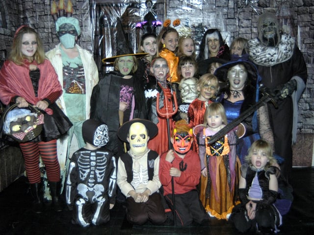 Halloween party at childminders group run by Sharon Collins, front right. 084487 Photo by Dave Barry