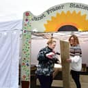 Setting up for Whitby's Christmas Festival ... getting Janet Fraser Stained Glass stall ready.
Pictured are Tracie Weatherill and Janet Fraser.