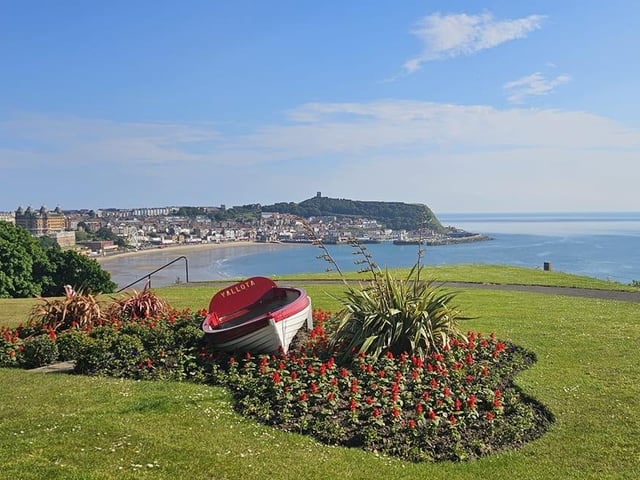 Stunning view of Scarborough bathed in sunshine.