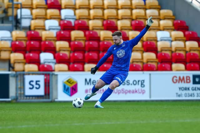 Matt Bancroft was Boro's hero in their shoot-out win in the North Riding FA Senior Cup clash at Middlesbrough Under-23s. PHOTO BY VIKING PHOTOGRAPHY YORK