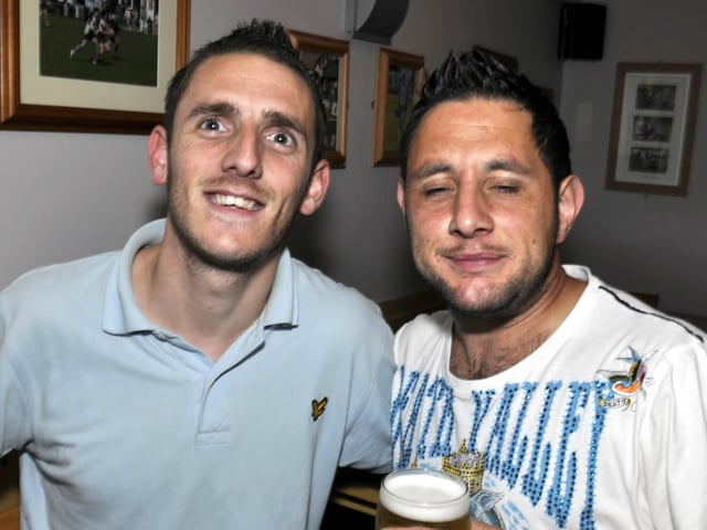 Liam and Skelly out for a drink.