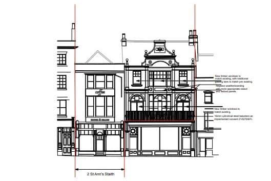 Proposed elevations at Hopes And Beans, Whitby.