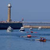 Whitby Regatta - a race to the finish line.