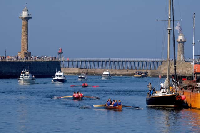 Whitby Regatta - a race to the finish line.