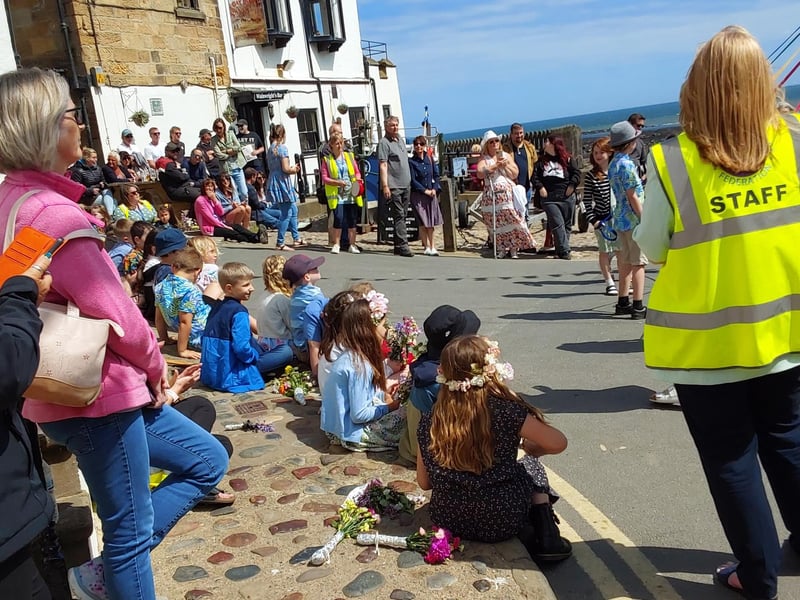 May Queen fun at Robin Hood's Bay, by Donella Agar.