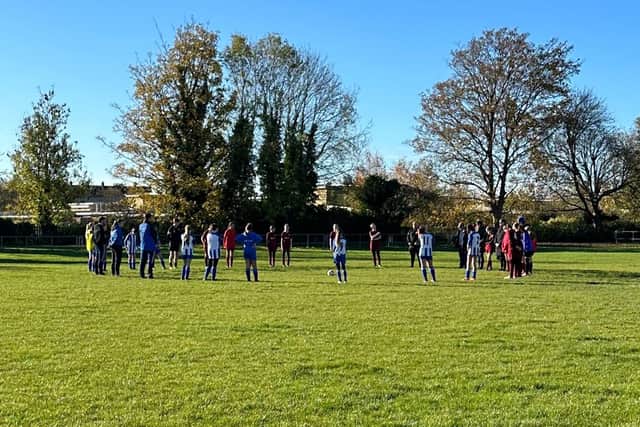 The two teams observe two minutes' silence ahead of Remembrance Sunday.