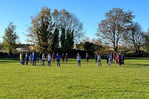 The two teams observe two minutes' silence ahead of Remembrance Sunday.